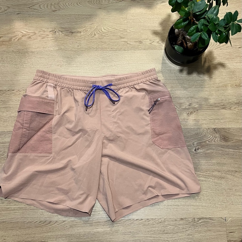 Lululemon Water Repellent Hiking Shorts 8” Pink Clay